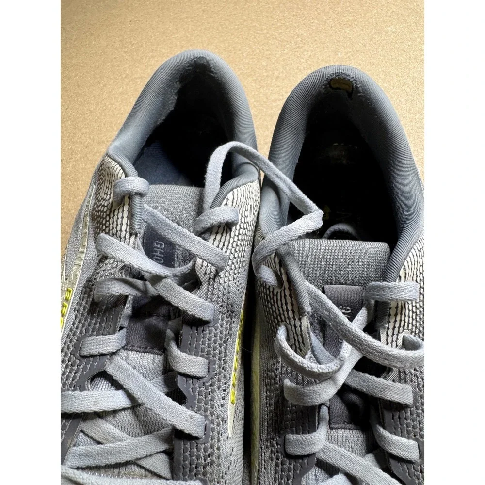 Brooks Ghost 15 Mens Road Running Shoes Grey Lime Green 1104181D040 Size 11 D